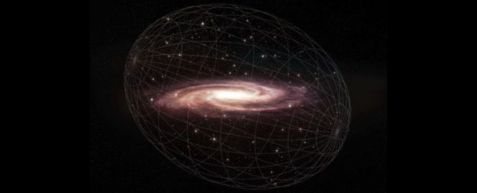 galaxia-halo-estrelas-bola-de-futebol-americano