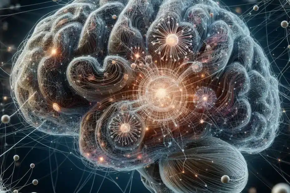ilustração do cérebro com suas sinapses
