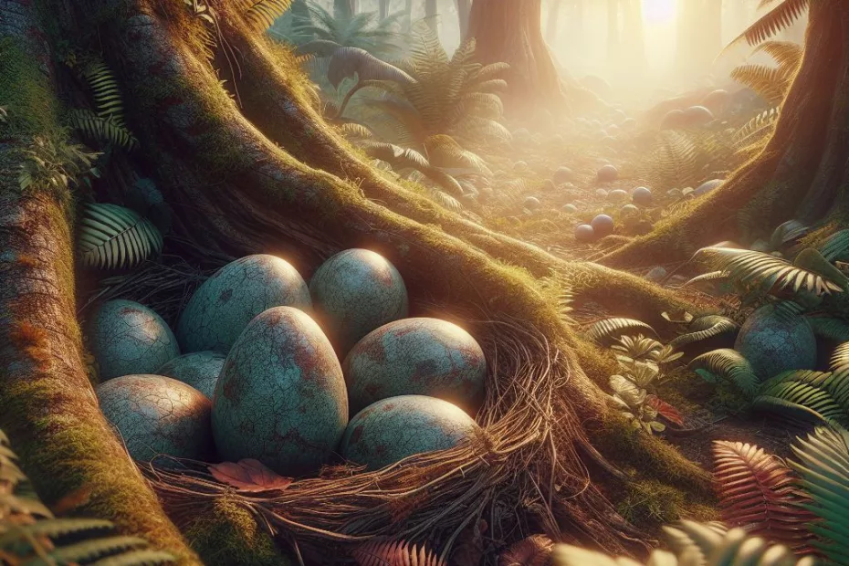 ilustração de ovos de dinossauros