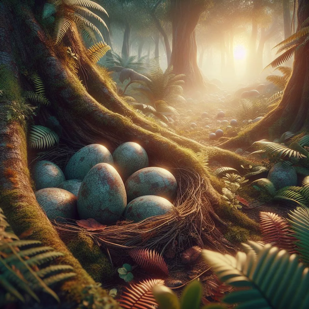 ilustração de ovos de dinossauros