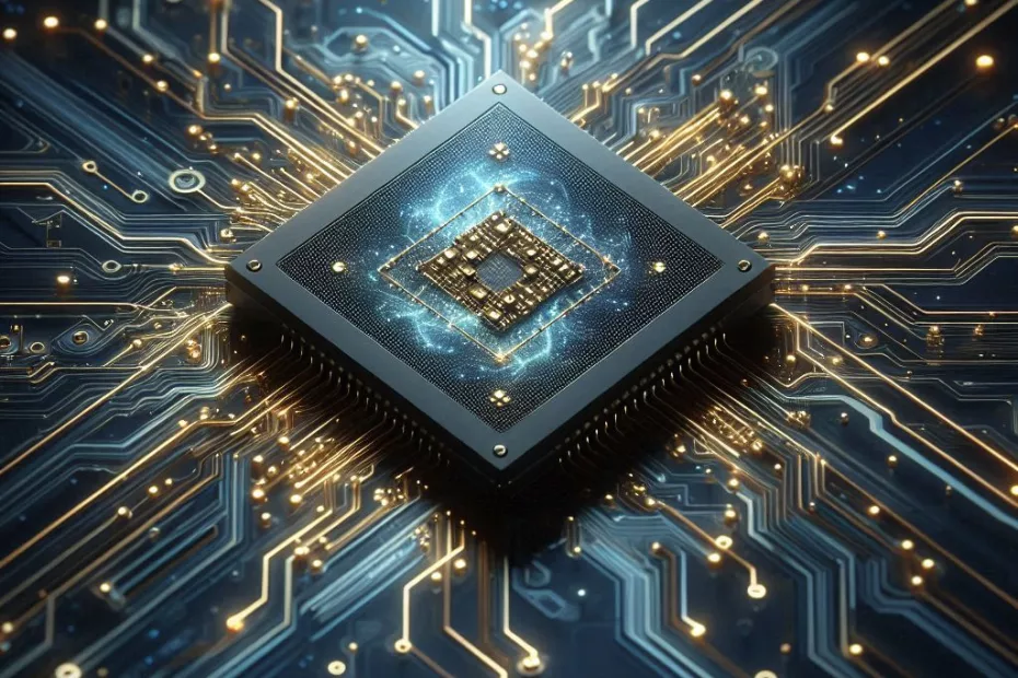 chip de computadores quânticos ilustração
